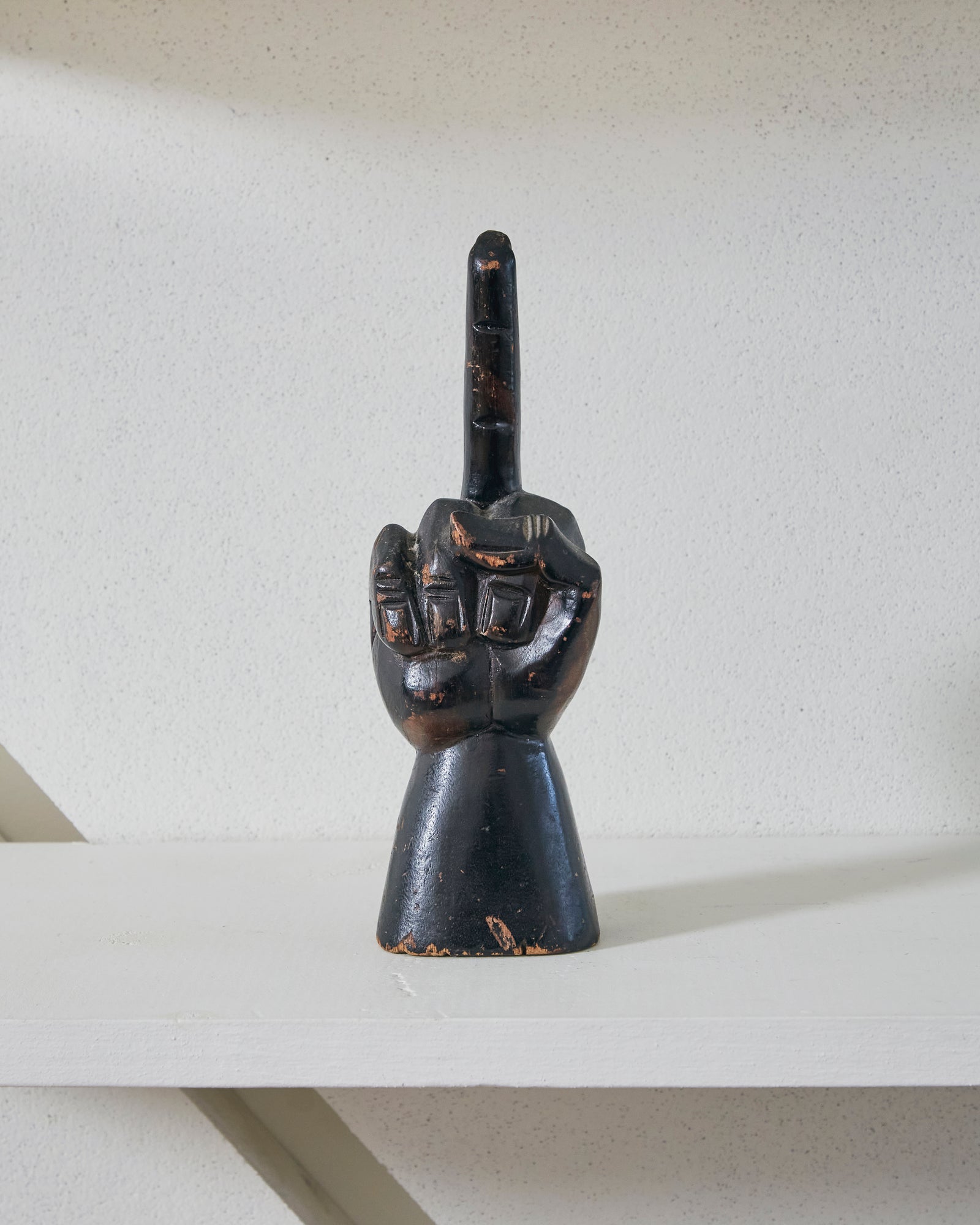 Hand Carved Middle Finger Sculpture