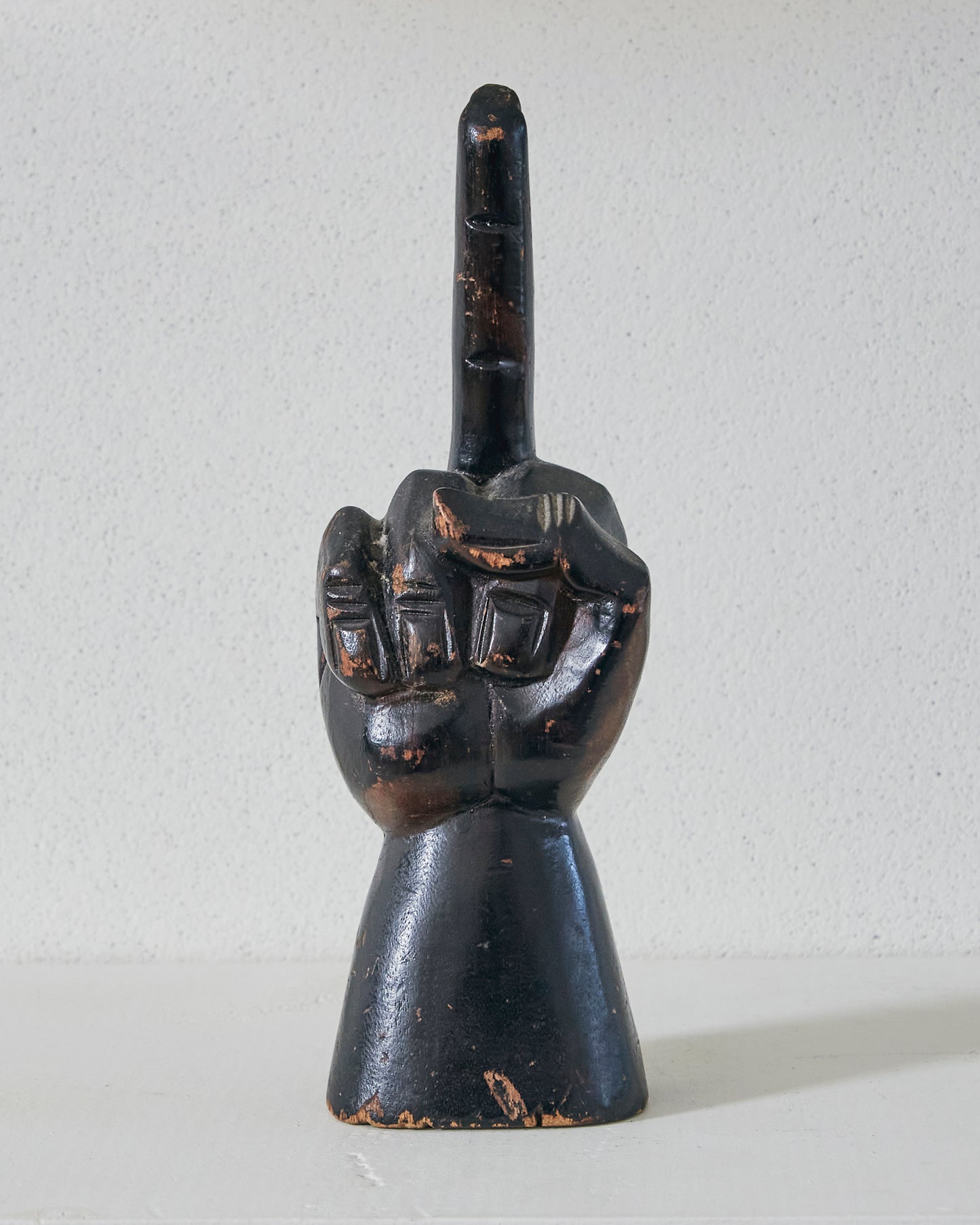 Hand Carved Middle Finger Sculpture